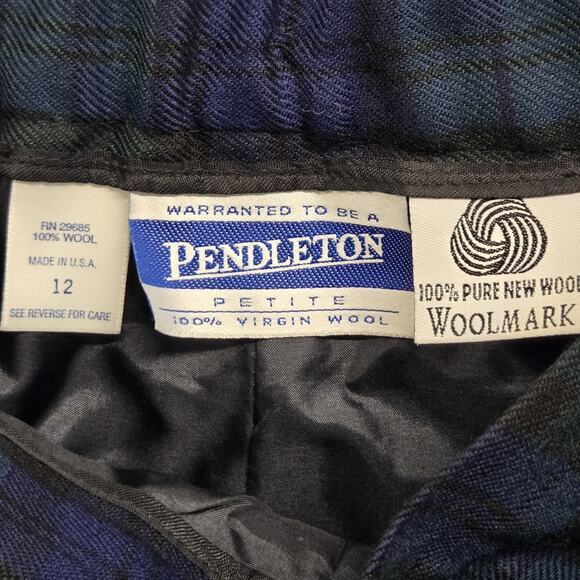 Pendelton Authentic Black Watch Tartan Plaid Pants Womens Size 12 Petite Wool - Picture 2 of 9